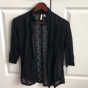 Button down 3/4 Length Lace Shirt by Frenchi